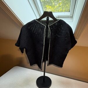 Vintage Hand Crocheted 1950’s Cardigan Shrug Cape Bolero Sweater